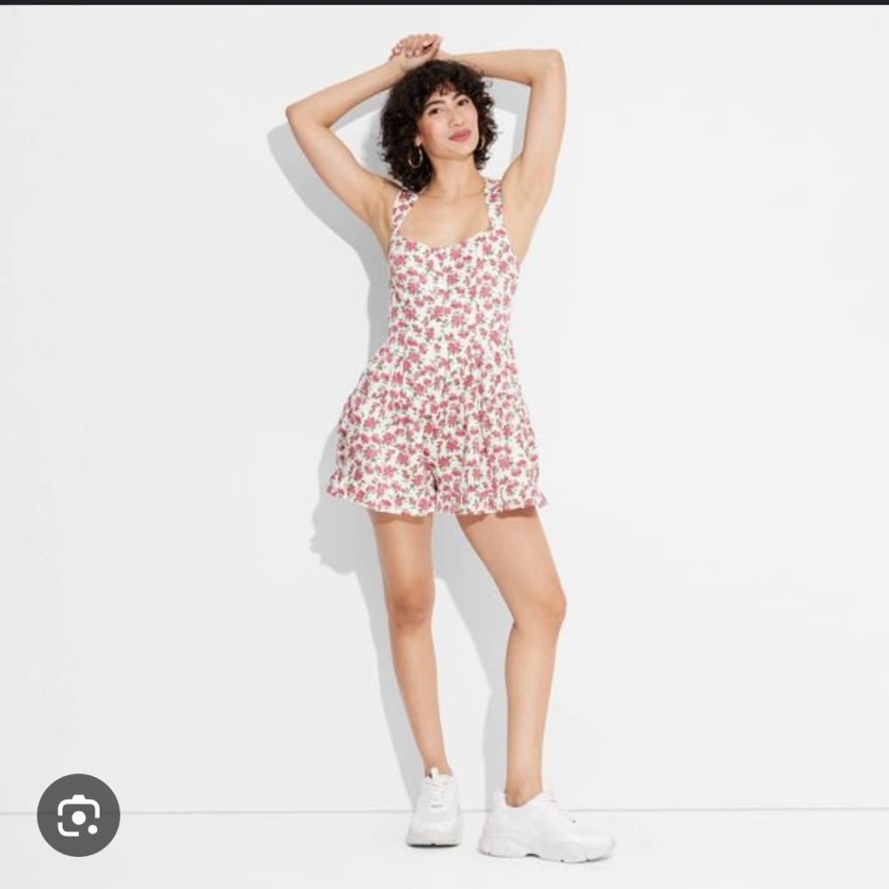 Wild Fable Floral Pink Romper